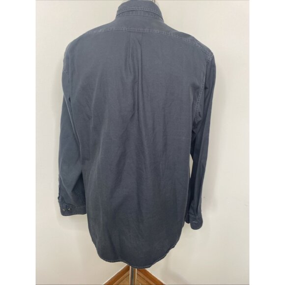 Filson Cotton Black Button Down Shirt Mens Size L Collar Casual Hunting Hiking - Picture 7 of 13